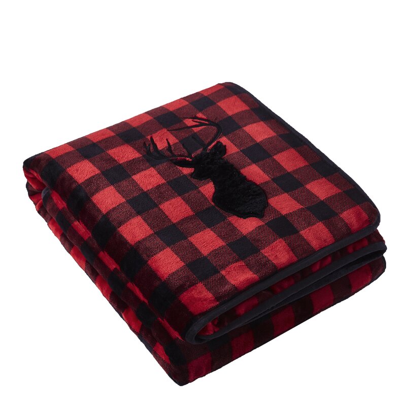 Millwood Pines Hartig Deer Weighted Sherpa Blanket | Wayfair